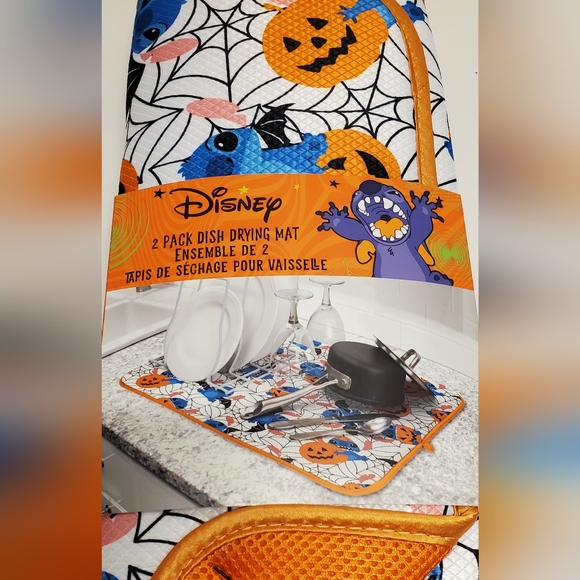 Disney Halloween Stitch 2 Pack Dish Drying Mat NEW - Picture 2 of 4